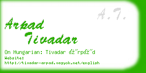 arpad tivadar business card